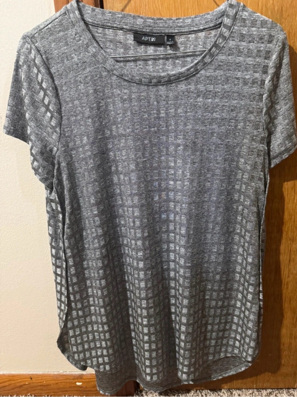Apt. 9 Gray Textured Short-Sleeve Women's Top